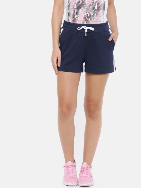 

4F Women Dark Blue Solid Regular Fit Sports Shorts, Navy blue