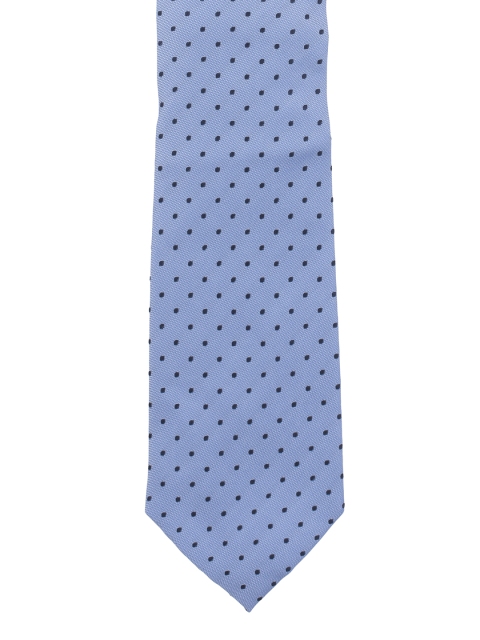 

The Tie Hub Blue & Navy Blue Woven Design Broad Tie