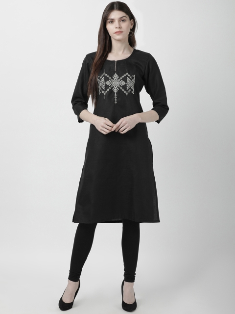 

Soch Women Black Printed Straight Kurta