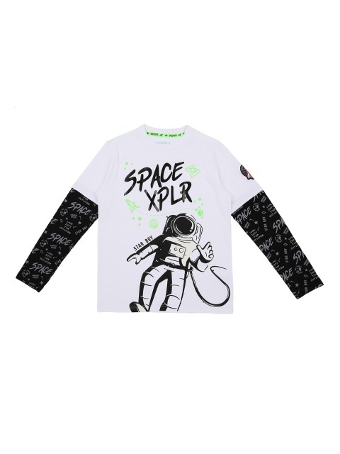 

Pantaloons Junior Boys White Printed Round Neck T-shirt