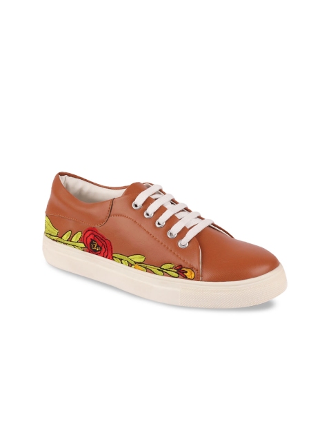 

FAUSTO Women Tan Brown Sneakers