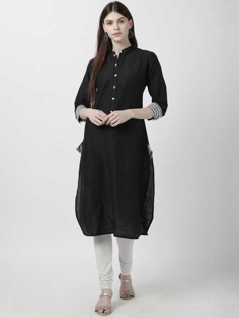 

Soch Women Black Solid Straight Kurta