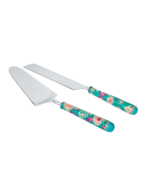 

Chumbak Teal Blue Set of 2 Cake Server
