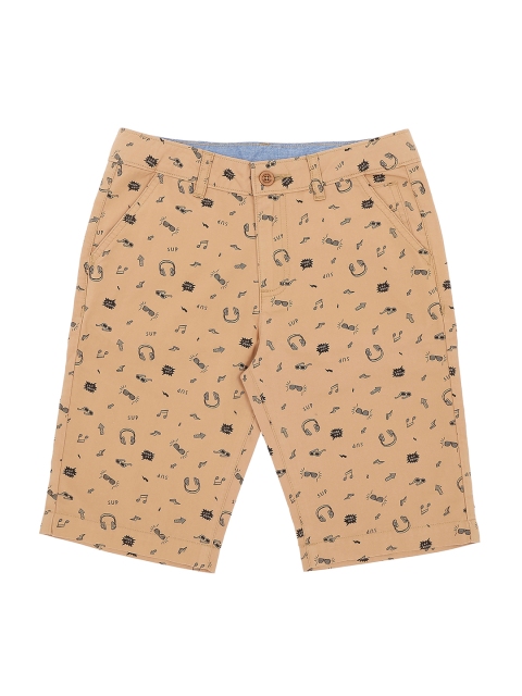 

Pantaloons Junior Boys Khaki Printed Regular Fit Regular Shorts