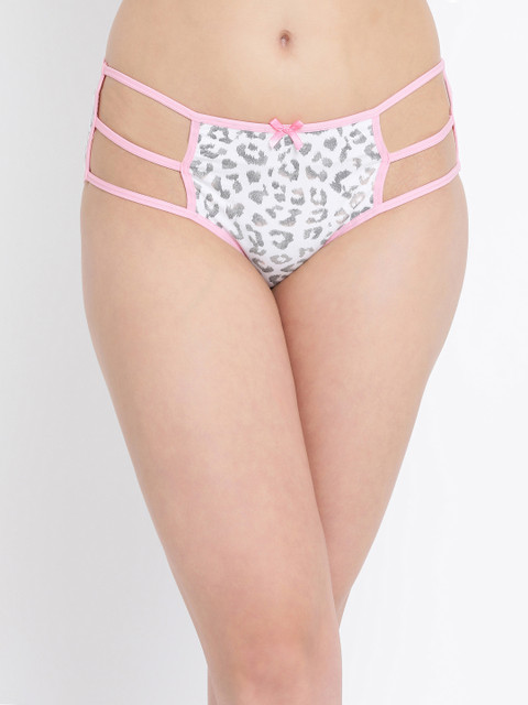 

Clovia Women White & Grey Animal Printed Mid Rise Hipster Briefs PN3228P18XL