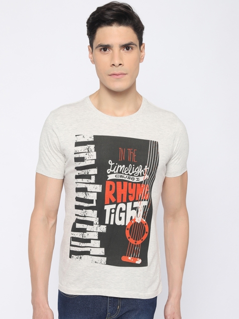 

Newport Men Off-White Printed Round Neck T-shirt