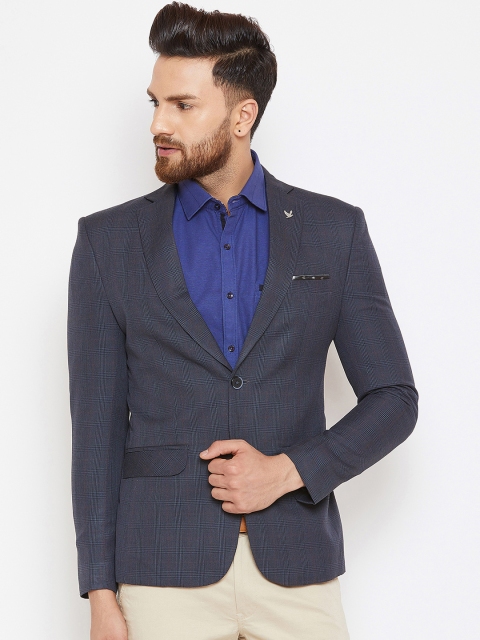 

Canary London Grey Checked Slim Fit Single-Breasted Blazer