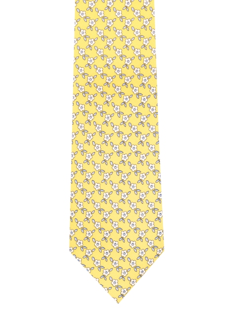 

The Tie Hub Yellow & White Printed Broad Tie