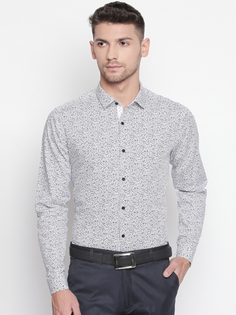 

RICHARD PARKER by Pantaloons Men White Slim Fit Printed Formal Shirt