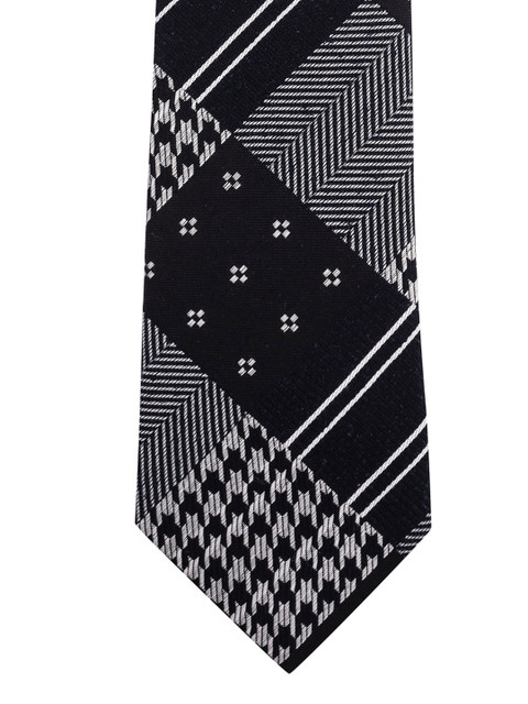 

The Tie Hub Black & White Checked Silk Broad Tie