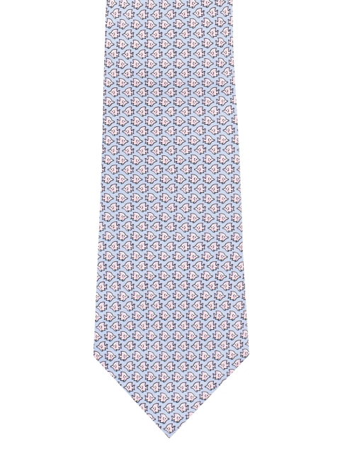 

The Tie Hub Blue & Black Printed Broad Tie