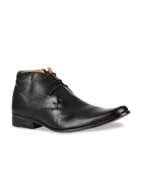 

Franco Leone Men Black Leather Formal Derbys