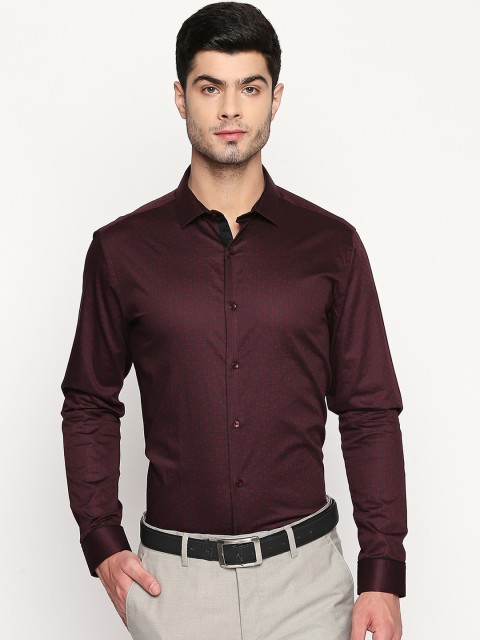 

RICHARD PARKER by Pantaloons Men Maroon Slim Fit Printed Party Shirt