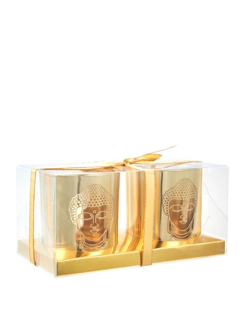 

Living Essence Set of 2 Gold-Toned Candle Holders