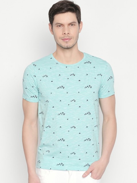 

Urban Ranger by pantaloons Men Sea Green Printed Round Neck T-shirt