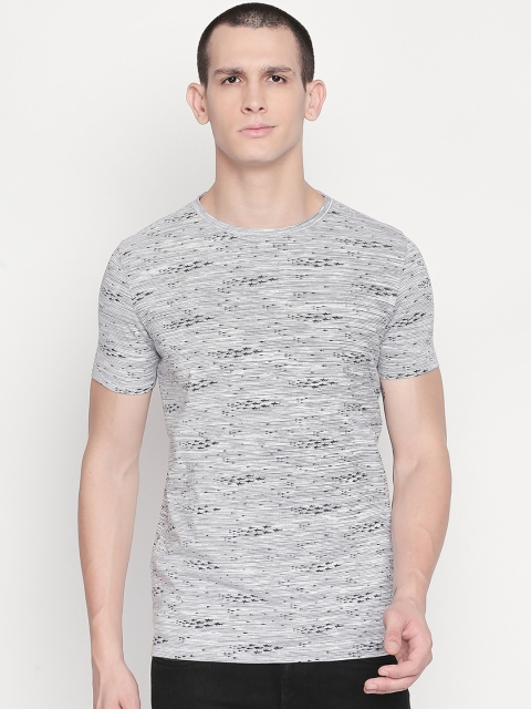 

Urban Ranger by pantaloons Men Grey Printed Round Neck Pure Cotton T-shirt