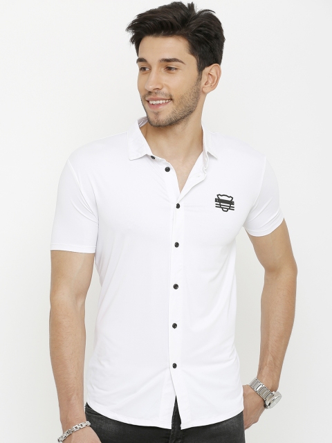 

Rex Straut Jeans Men White Slim Fit Solid Casual Shirt