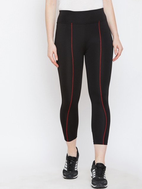 

CHROME & CORAL Women Black Solid Tights