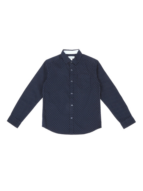 

Pantaloons Junior Boys Blue Regular Fit Printed Casual Shirt