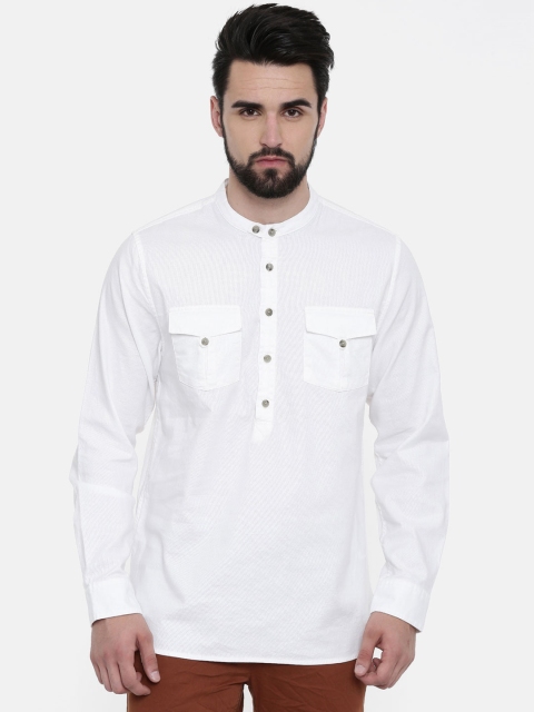 

Breakbounce Men White Regular Fit Solid Casual Shirt