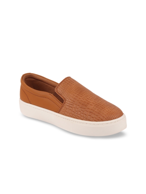

FAUSTO Women Brown Slip-On Sneakers