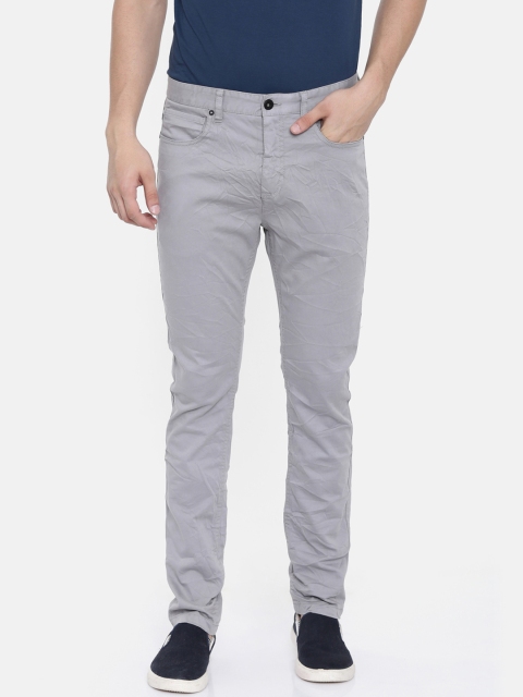 

Breakbounce Men Grey Slim Fit Solid Regular Trousers