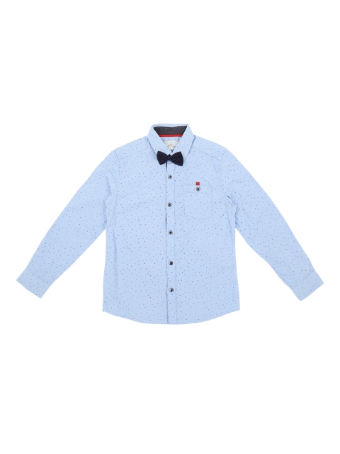 

Pantaloons Junior Boys Blue Regular Fit Printed Party Shirt