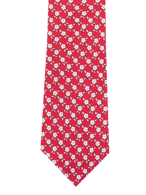 

The Tie Hub Red & White Printed Silk Broad Tie