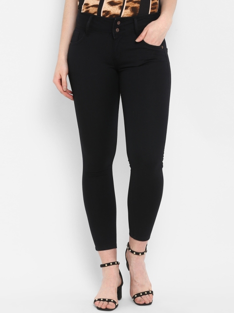 

FOSH Women Black Regular Fit Mid-Rise Clean Look Jeans