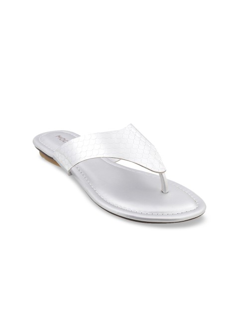 

Mochi Women Silver-Toned Solid Open Toe Flats