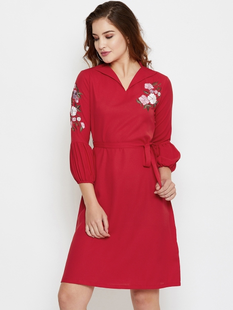 

PURYS Women Red A-Line Dress