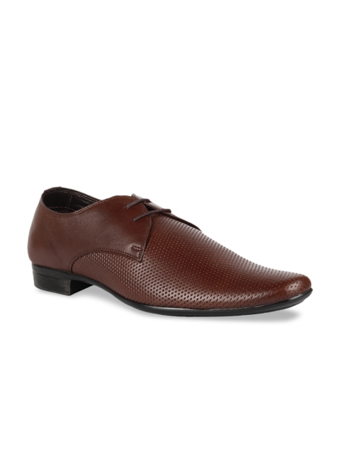 

Franco Leone Men Black Leather Formal Derby Shoes, Brown