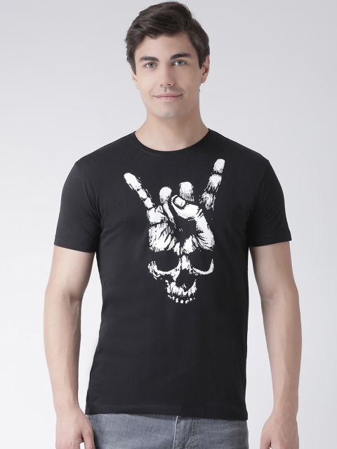 

Club York Men Black Printed Round Neck T-shirt