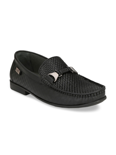

Hitz Men Black Genuine Leather Loafers