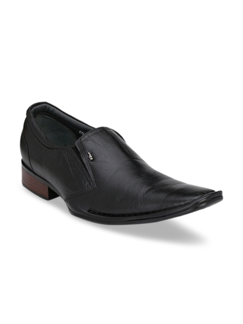 

Hitz Men Black Leather Formal Slip-Ons