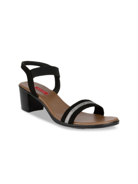 

SOLES Women Black Striped Sandals
