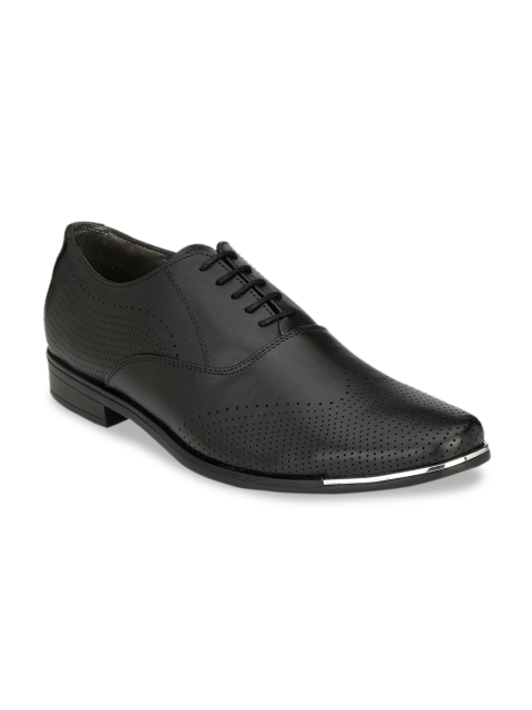 

Hitz Men Black Genuine Leather Formal Oxfords