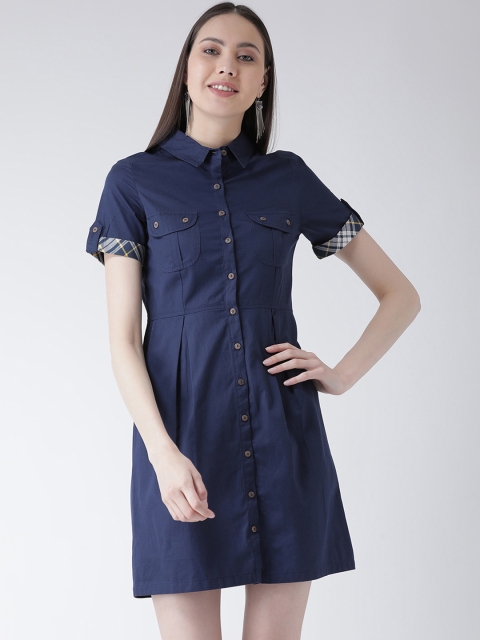 

Latin Quarters Women Navy Blue Shirt Dress