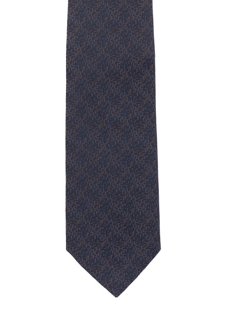 

The Tie Hub Navy Blue Woven Design Broad Tie