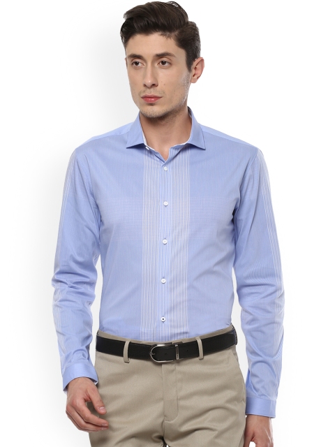 

Louis Philippe Men Blue Slim Fit Checked Formal Shirt