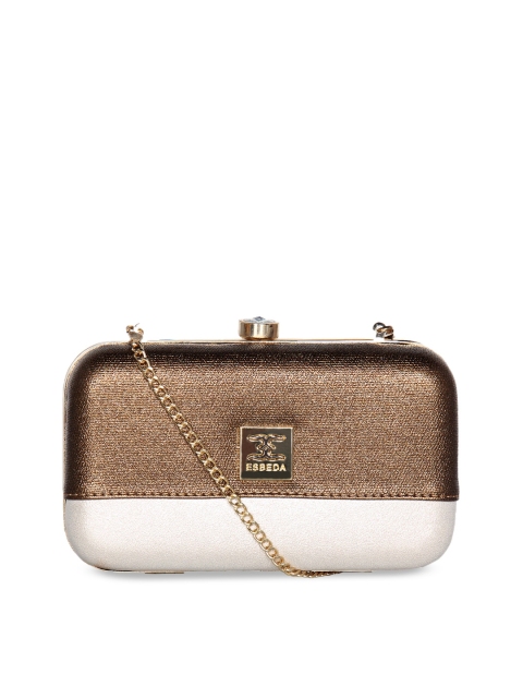

ESBEDA Women Copper-Toned & Off-White Colourblocked Clutch
