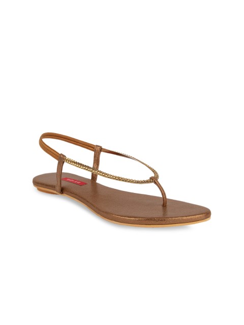 

SOLES Women Brown Solid Open Toe Flats