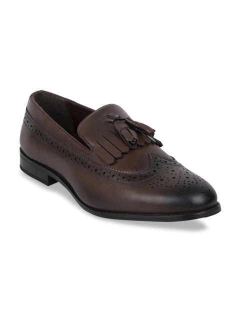 

Duke Men Brown Perforated Formal Taselled Loafers