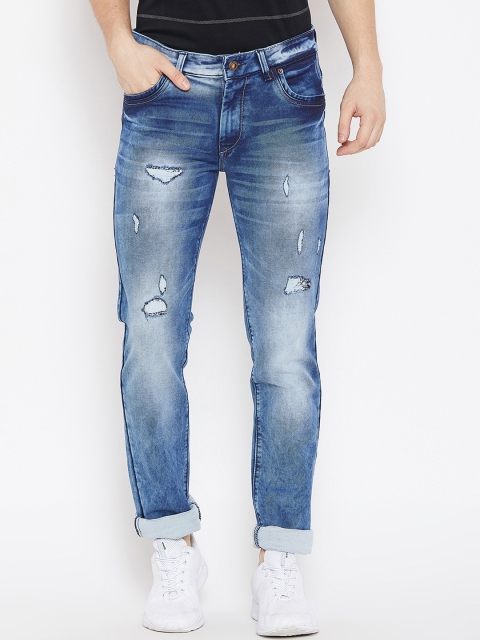 

Duke Men Blue Slim Fit Mid-Rise Low Distress Jeans