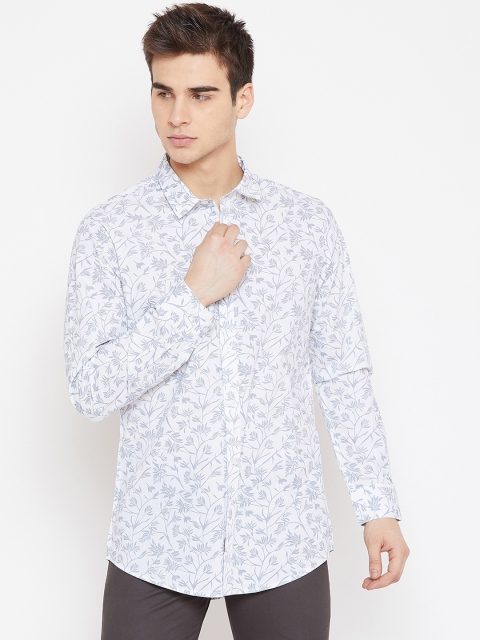

Duke Men White & Grey Regular Fit Printed Casual Shirt