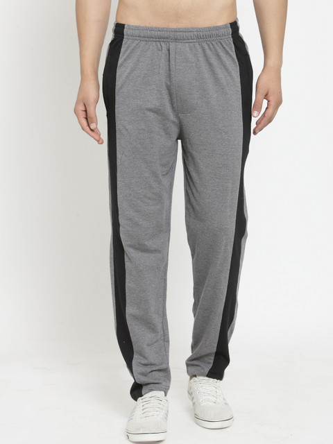 

JAINISH Men Grey & Black Colourblocked Joggers