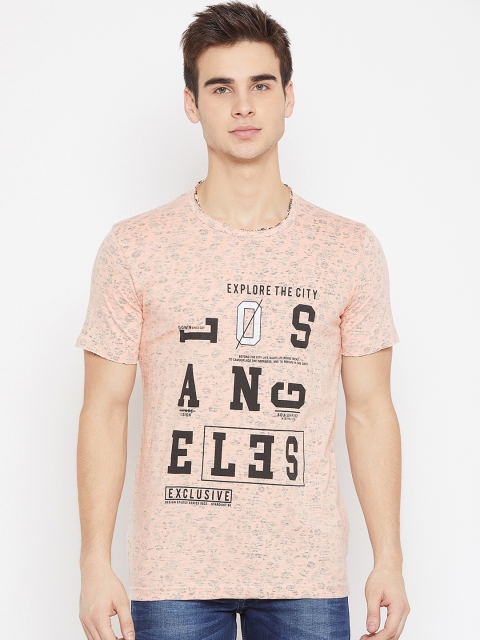 

Duke Men Pink Printed Round Neck T-shirt