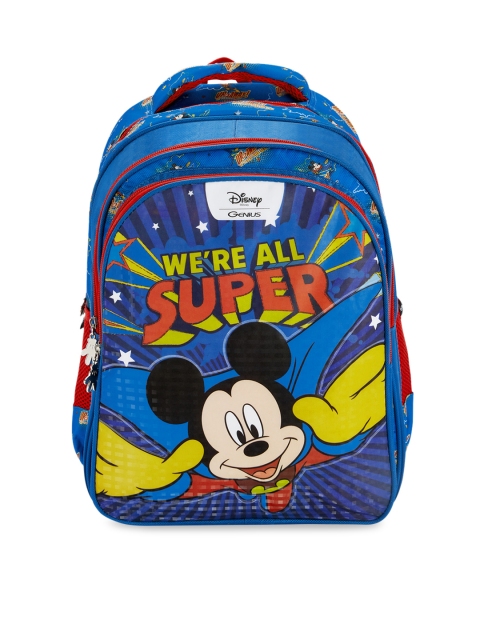 

Genius Kids Blue Mickey Mouse Print 16inches Medium Backpack
