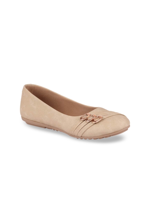 

FAUSTO Women Cream-Coloured Solid Ballerinas