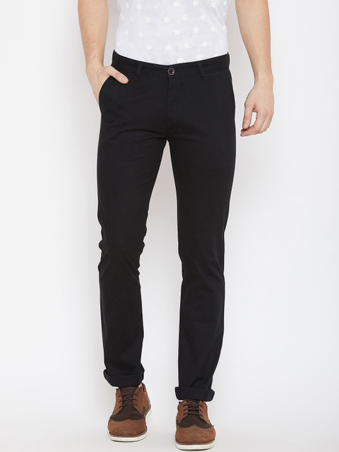 

Duke Men Black Slim Fit Solid Regular Trousers